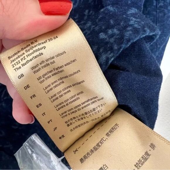 Scotch & Soda Indigo Blue Patterned Button Down Shirt - Picture 6 of 7